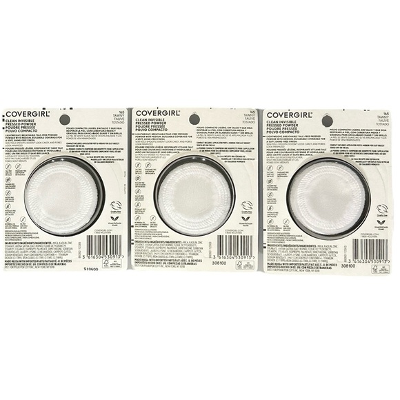 3 COVERGIRL Clean Invisible 0.38 oz. Pressed Powders, 165 Tawny, Talc Free - Picture 2 of 4